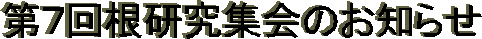 第7回根研究集会